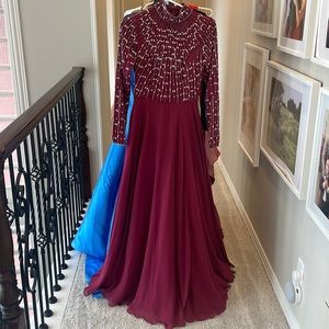 ASOS wine colored evening gown